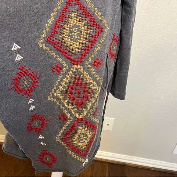 Johnny Was Aztec Gray Patterned Cardigan Sweater Women's Size Small - Picture 7 of 16